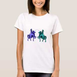 Mittelalterlicher Pferdedamen-T - Shirt