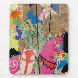 Mittelalterlicher Ritter auf dem Pferd Mousepad