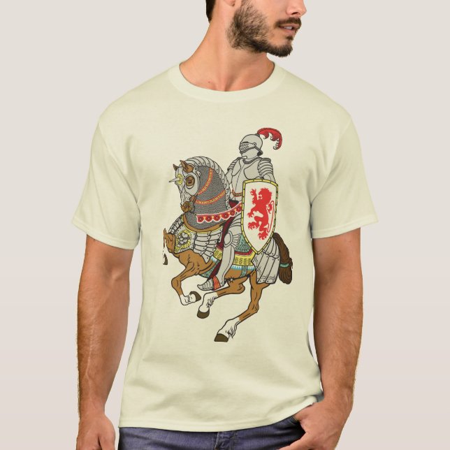 mittelalterlicher Ritter auf einem Pferd T-Shirt (Vorderseite)
