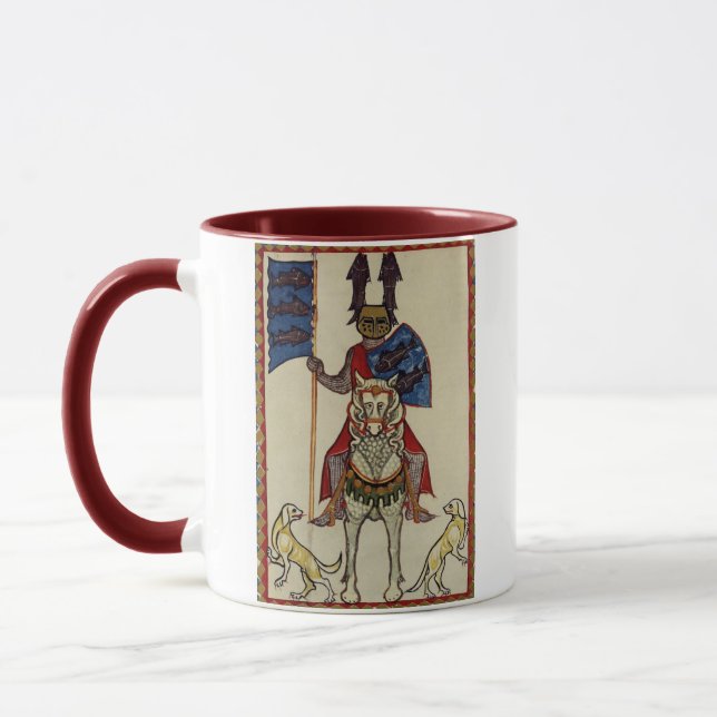 Mittelalterlicher Ritter, der vorwärts Tasse (Links)