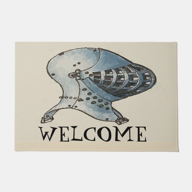 Mittelalterlicher Ritter, fügen Sie Text Doormat Fußmatte (Vorderseite)