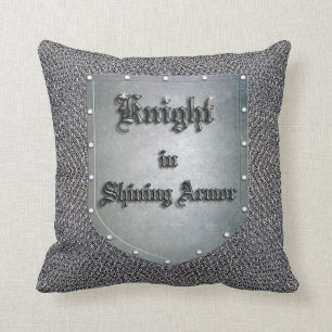 Mittelalterlicher Ritter in glänzendem Kissen