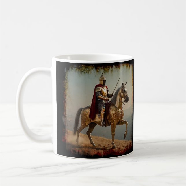 Mittelalterlicher Ritter in Spanien Kaffeetasse (Links)