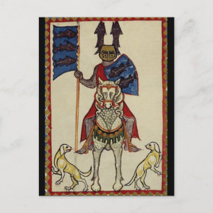 Mittelalterlicher Ritter nach vorn Postkarte