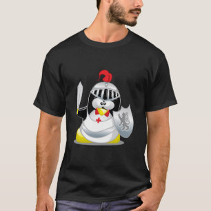 Mittelalterlicher Ritter-Pinguin T-Shirt