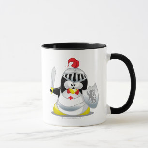 Mittelalterlicher Ritter-Pinguin Tasse