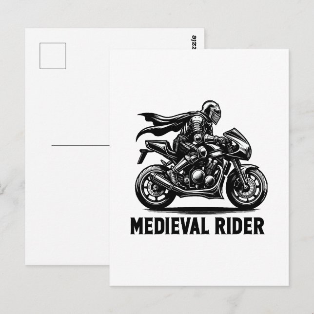 Mittelalterlicher Ritter Postkarte (Vorne/Hinten)