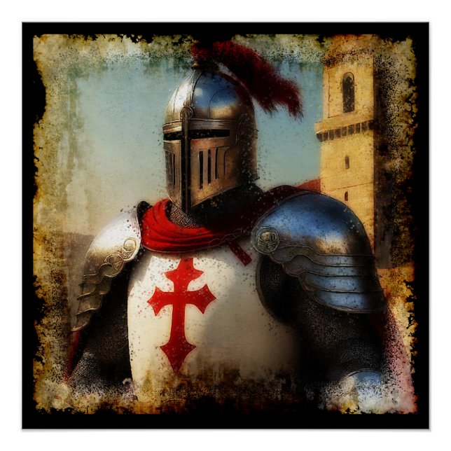 Mittelalterlicher Templar Knight Poster (Vorderseite)