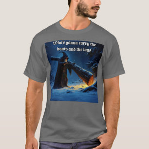 Mittelalterlicher Zauberer trägt Baumstämme T-Shirt