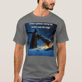 Mittelalterlicher Zauberer trägt Baumstämme T-Shirt