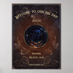 Mittelalterliches altes Buch Magier Fantasy-Event Poster