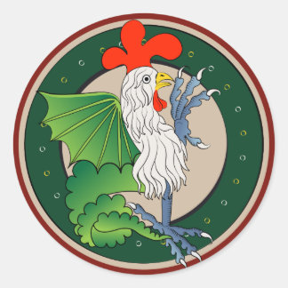 Mittelalterliches Basilisk - Simdragon Art Logo Runder Aufkleber