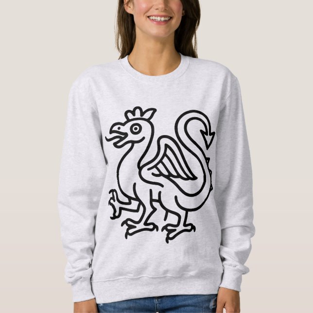 Mittelalterliches Basilisken-Siegel Fantasy Herald Sweatshirt (Vorderseite)