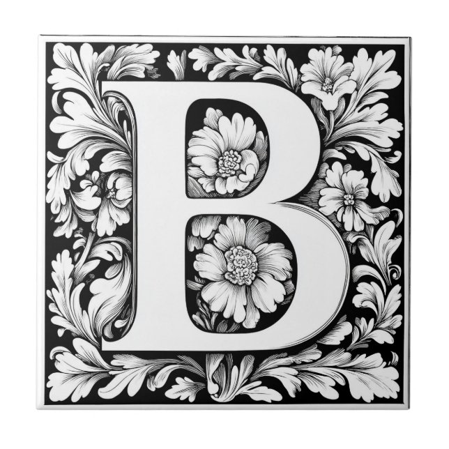 mittelalterliches beleuchtetes Buchstaben B Fliese (Vorderseite)