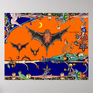 MITTELALTERLICHES BESTIARIUM, FLIEGENDE FLEDERMÄUS POSTER