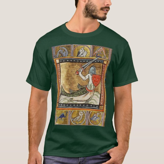 MITTELALTERLICHES BESTIARIUM lustig vintage T-Shirt (Vorderseite)
