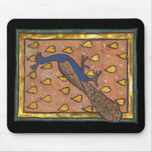 Mittelalterliches Bestiarium Pfau c. 1270 Mousepad