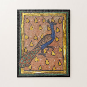 Mittelalterliches Bestiarium Pfau c. 1270 Puzzle