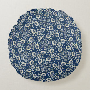 Mittelalterliches Blumendesign Rundes Kissen