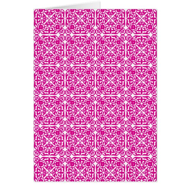 Mittelalterliches Damasmuster, Magenta und Weiß (Vorne)