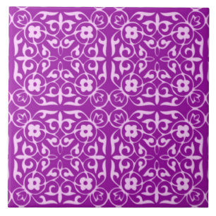 mittelalterliches Damastmuster, Amethyst purpur Fliese
