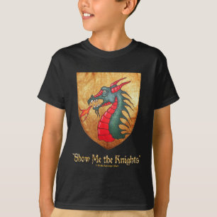 Mittelalterliches Drache-Schild T-Shirt