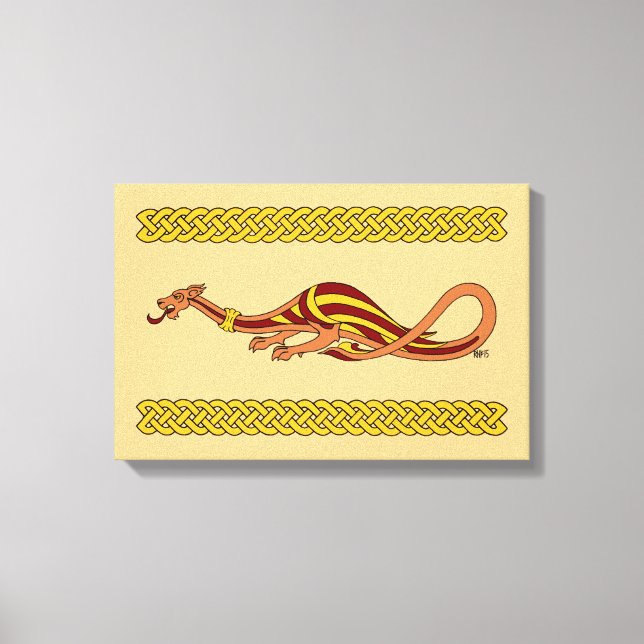 Mittelalterliches Drachen-Design 2015 Leinwanddruck (Vorderseite)