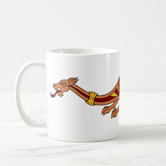 Mittelalterliches Drachendesign 2015 Kaffeetasse (Links)