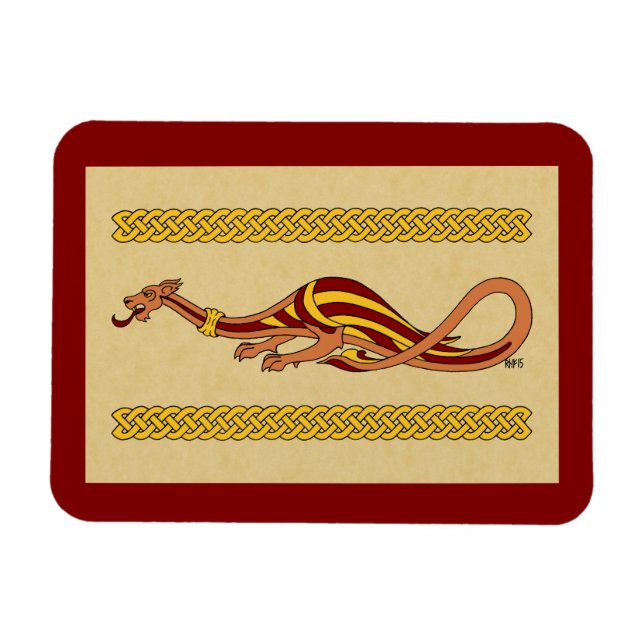 Mittelalterliches Drachendesign 2015 Magnet (Horizontal)