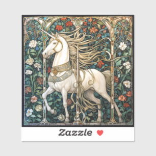 Mittelalterliches Einhorn - Aufkleber für die Klam