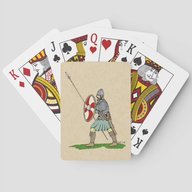 Mittelalterliches Englisch/Sachsen Krieger Spielkarten (Rückseite)