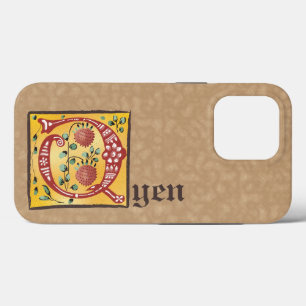 Mittelalterliches florales Leuchtschreiben Q Monog Case-Mate iPhone Hülle