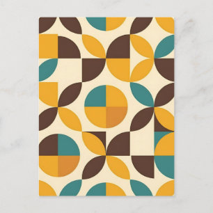 Mittelalterliches geometrisches Blütenmuster Postkarte