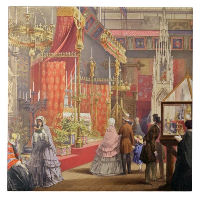 Mittelalterliches Gericht, entworfen durch Pugin, Fliese (Vorderseite)