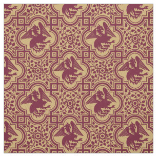 Mittelalterliches Germanisches Griffin-Drachenmust Stoff