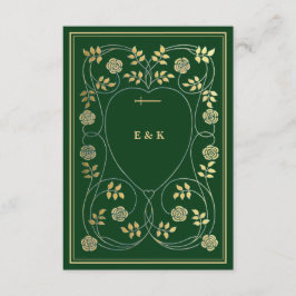 Mittelalterliches Gold-Blumengebäck und Hochzeitss Begleitkarte