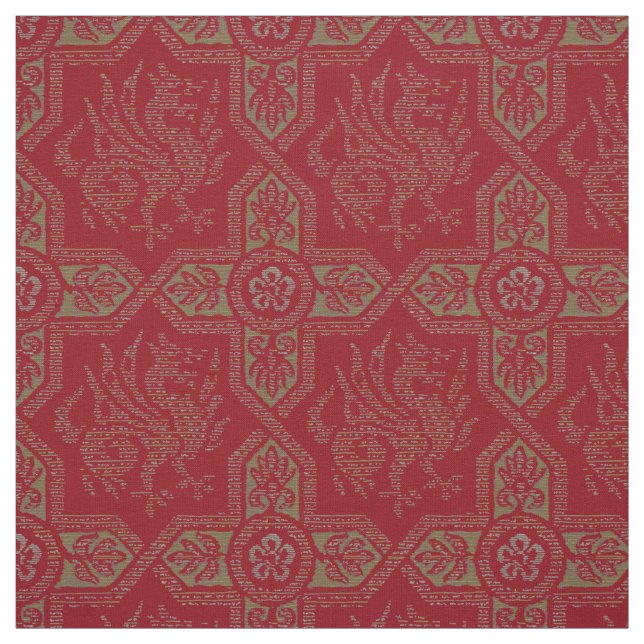 Mittelalterliches Griffin-Drachenmuster Stoff (Muster)