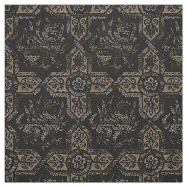 Mittelalterliches Griffin-Drachenmuster Stoff (Muster)