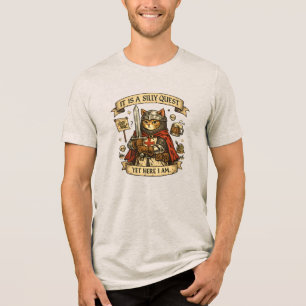 Mittelalterliches Katzenritter-Meme-Shirt Lustig Tri-Blend Shirt