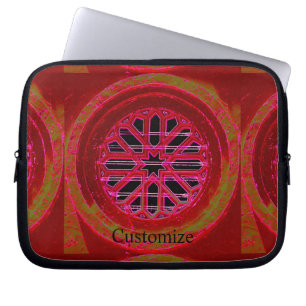 Mittelalterliches Kirchenfenster rot Laptopschutzhülle