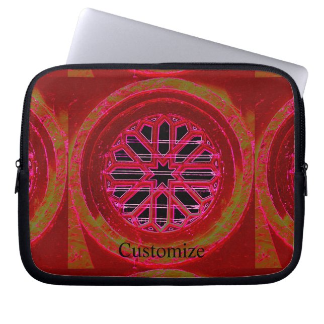 Mittelalterliches Kirchenfenster rot Laptopschutzhülle (Vorderseite)