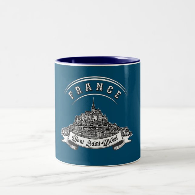Mittelalterliches Kloster Mont Saint Michel. Frank Zweifarbige Tasse (Mittel)