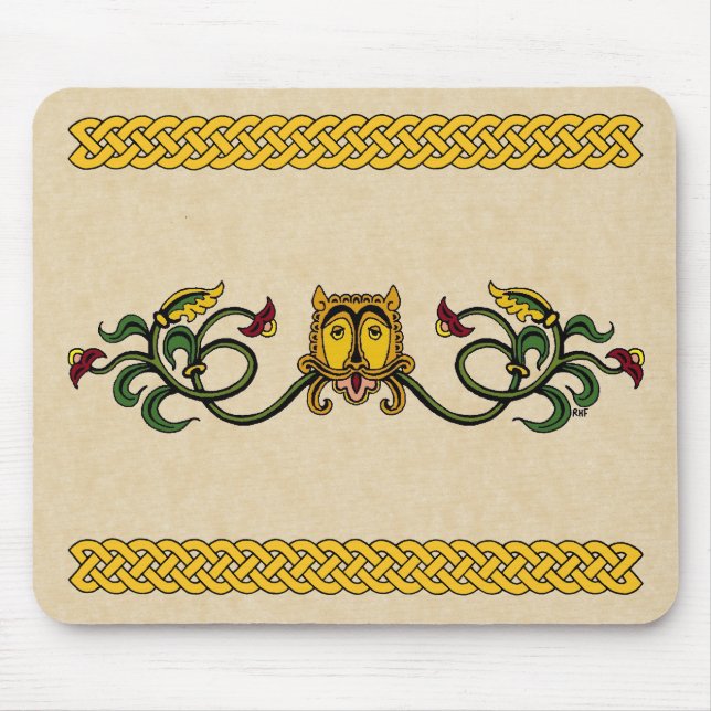 Mittelalterliches Löwendesign Mousepad (Vorne)