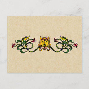 Mittelalterliches Löwendesign Postkarte