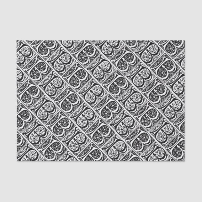 Mittelalterliches Manuskript belichtetes Monogramm Seidenpapier (Vorderseite)