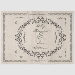 Mittelalterliches Manuskript Elegante Hochzeit Seidenpapier