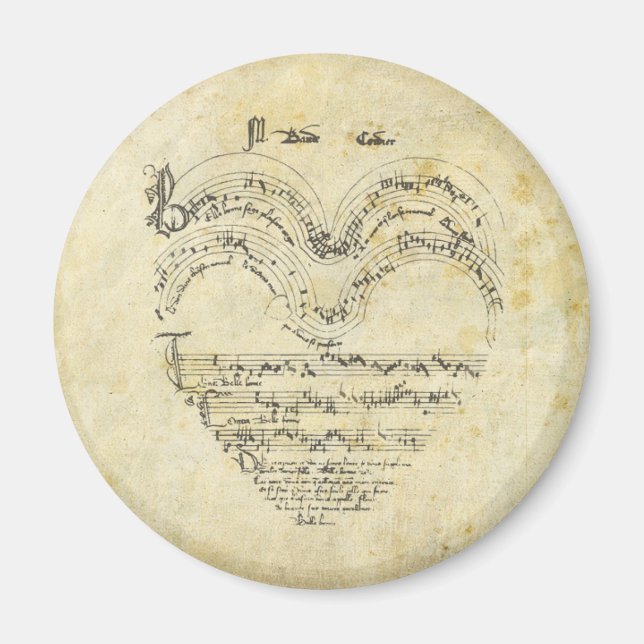 Mittelalterliches Manuskript Herz Magnet (Vorne)