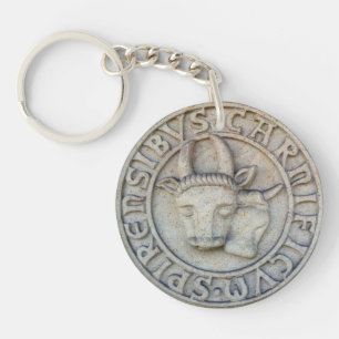 Mittelalterliches Metzger Relief mit Kuh und Bulle Schlüsselanhänger