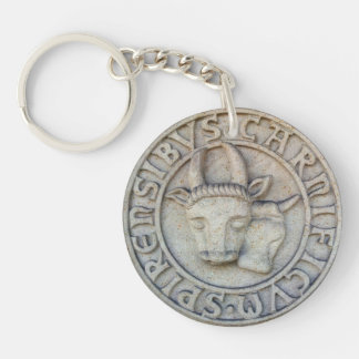 Mittelalterliches Metzger Relief mit Kuh und Bulle Schlüsselanhänger