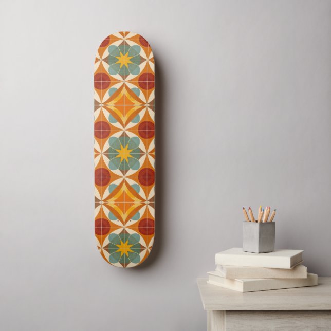 Mittelalterliches modernes atomares Sternenmuster Skateboard (Wandkunst)